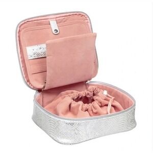 Stephanie Johnson White Snakeskin Bella Jewelry Case New